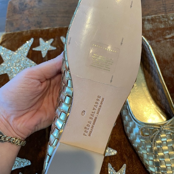 Freda Salvador Gold Jada Woven Ballet Flats - Picture 5 of 6